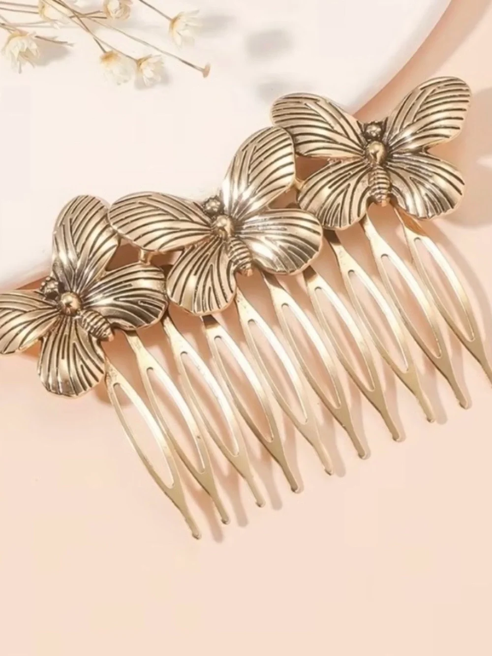 Floral Metal Hair Comb